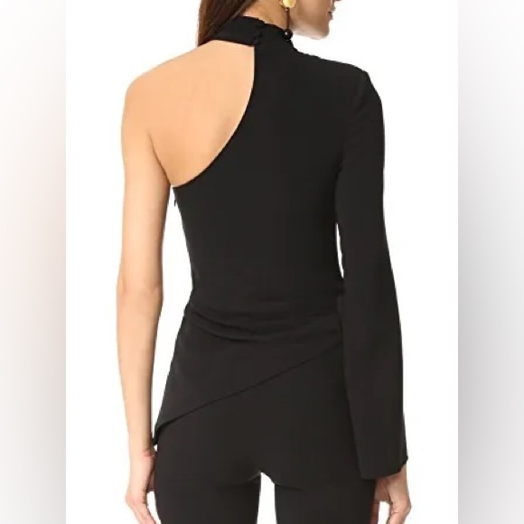 Cinq à Sept  Briah One-Shoulder Tie-Side Top Black - Picture 2 of 2
